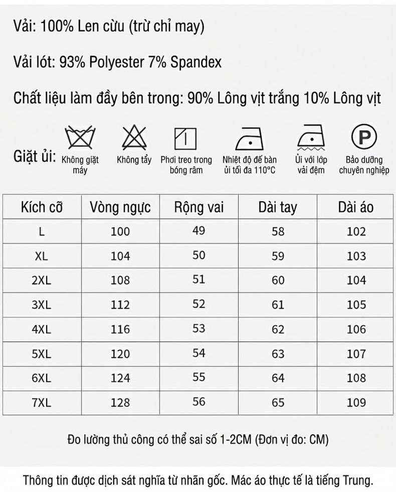 Áo Khoác Dạ Nam Hai Mặt Lông Cừu Lót Lông Vũ Dáng Vest Dày Dặn Màu Đen, Xanh Navy, Nâu chi tiết 4