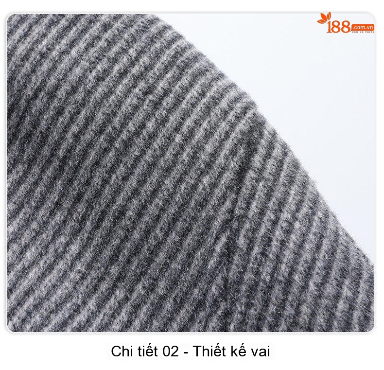 Áo Khoác Dạ Nam Hai Mặt Trung Niên Dáng Dài Vừa Cổ Bẻ Túi Hộp Màu Xám chi tiết 15