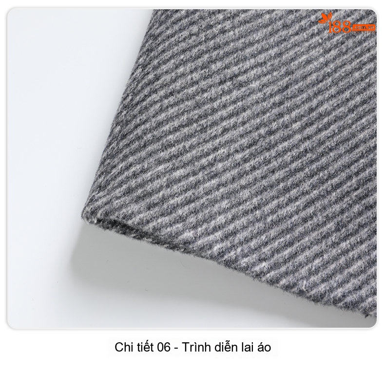Áo Khoác Dạ Nam Hai Mặt Trung Niên Dáng Dài Vừa Cổ Bẻ Túi Hộp Màu Xám chi tiết 16