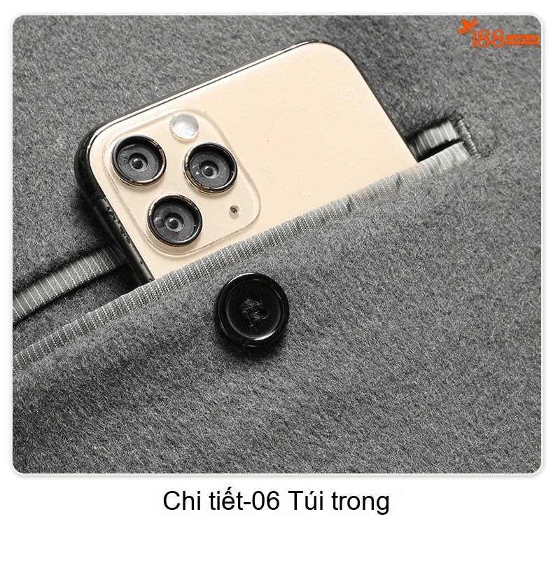 Áo Khoác Dạ Nam Kèm Gile Lông Vũ Có Thể Tháo Rời Màu Đen, Xám chi tiết 27