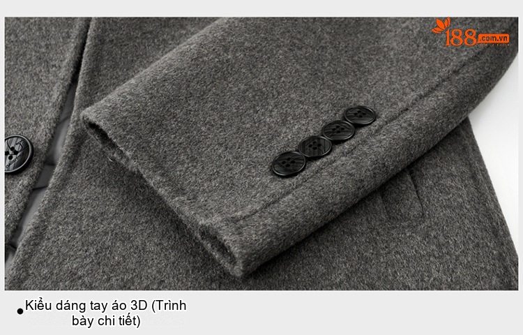 Áo Khoác Dạ Nam Lông Cừu Áo Vest Giữ Ấm Chống Nhăn Phong Cách Trung Niên Màu Đen, Xám chi tiết 26
