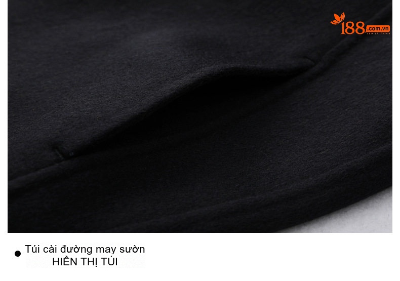 Áo Khoác Dạ Nam Lông Cừu Dáng Dài Phong Cách Anh Quốc Màu Đen chi tiết 9