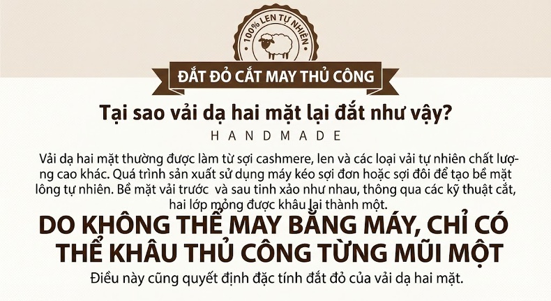 Áo Khoác Dạ Nam Lông Cừu Hai Mặt Dáng Ngắn Cổ chữ Vest Màu Đen, Nâu, Xám chi tiết 7