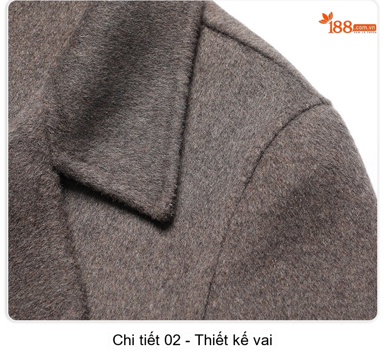 Áo Khoác Dạ Nam Lông Cừu Hai Mặt Dáng Ngắn Cổ chữ Vest Màu Đen, Nâu, Xám chi tiết 20