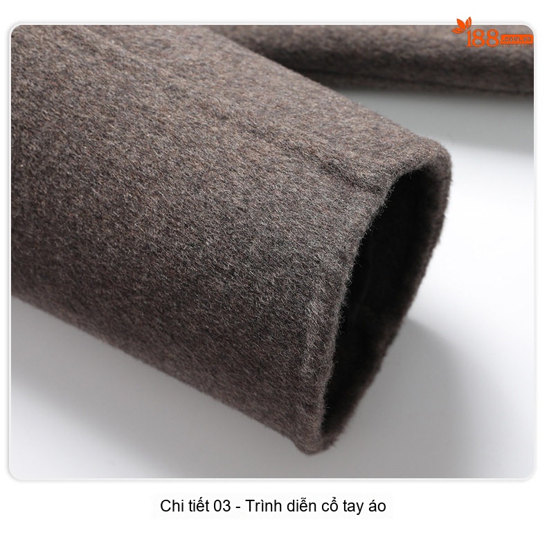 Áo Khoác Dạ Nam Lông Cừu Hai Mặt Dáng Ngắn Cổ chữ Vest Màu Đen, Nâu, Xám chi tiết 21