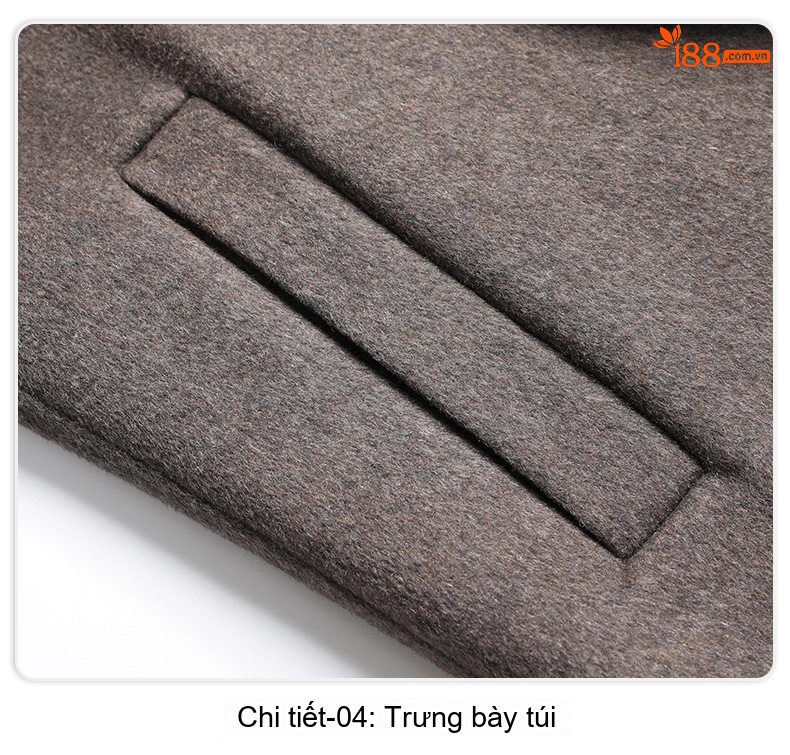 Áo Khoác Dạ Nam Lông Cừu Hai Mặt Dáng Ngắn Cổ chữ Vest Màu Đen, Nâu, Xám chi tiết 22