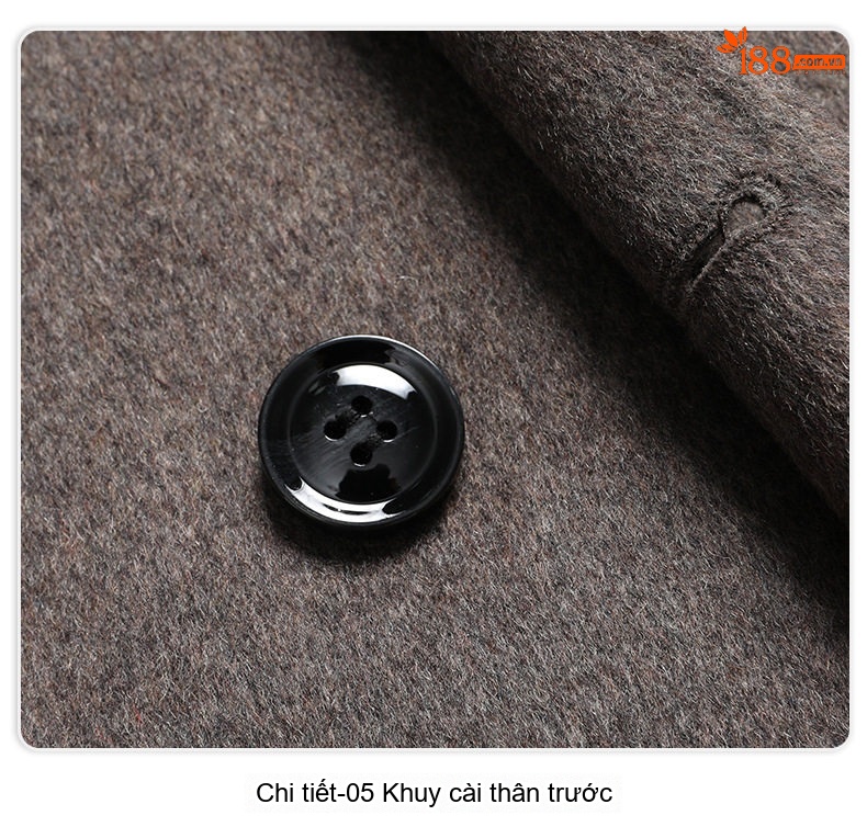 Áo Khoác Dạ Nam Lông Cừu Hai Mặt Dáng Ngắn Cổ chữ Vest Màu Đen, Nâu, Xám chi tiết 23