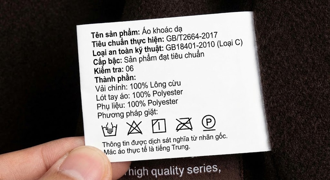 Áo Khoác Dạ Nam Lông Vũ Lót Lông Cừu Hai Hàng Khuy Màu Nâu, Đen chi tiết 21