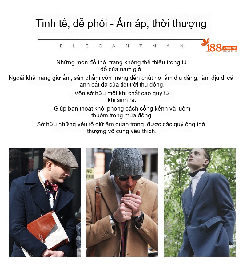 Áo Khoác Dạ Nam Lông Vũ Tháo Rời Dáng Dài Màu Đen chi tiết 5
