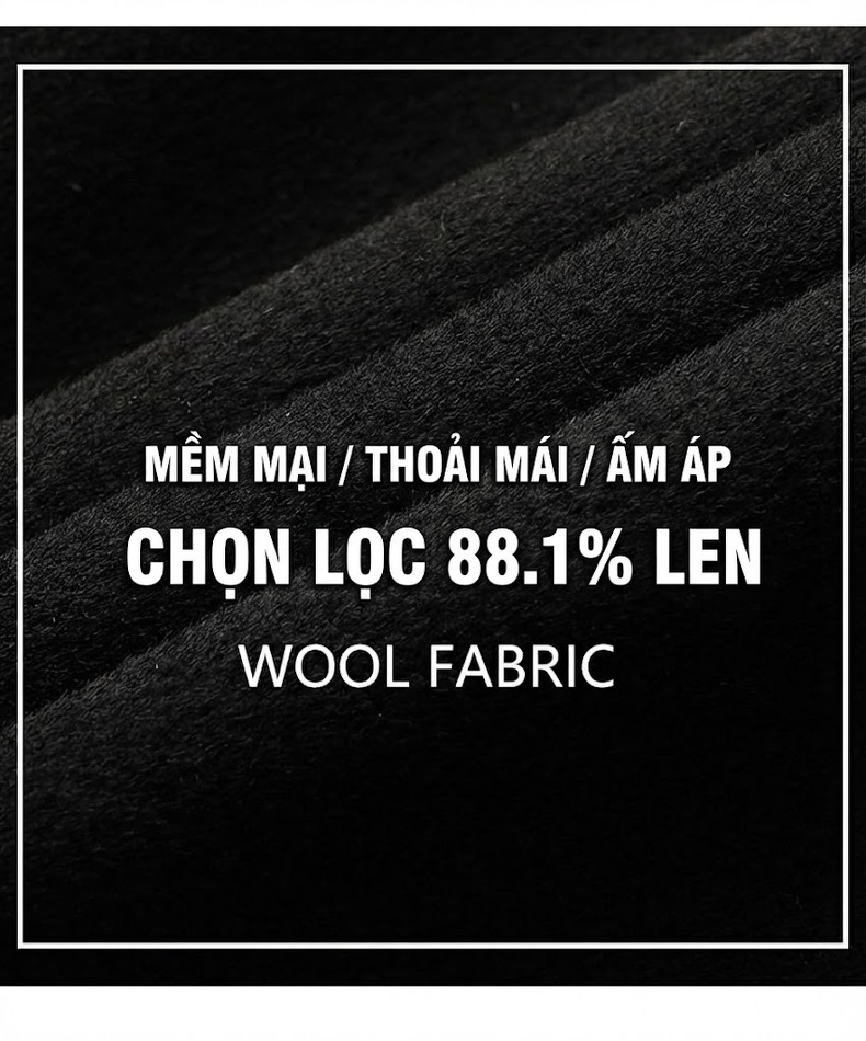 Áo Khoác Dạ Nam Lông Vũ Tháo Rời Dáng Dài Màu Đen chi tiết 7