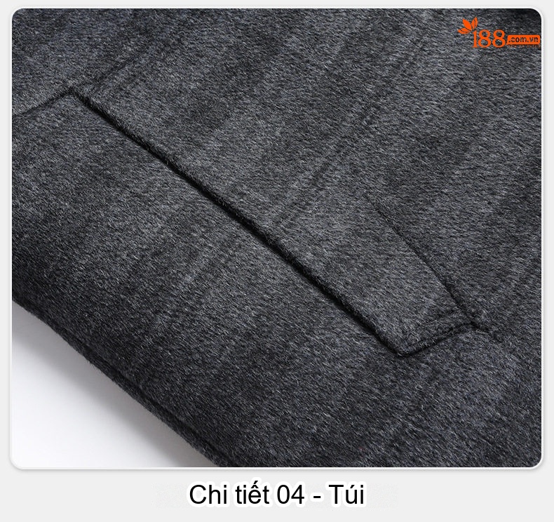 Áo Khoác Dạ Nam Lót Lông Vũ Dày Dặn Cổ Bẻ Màu Xám chi tiết 22