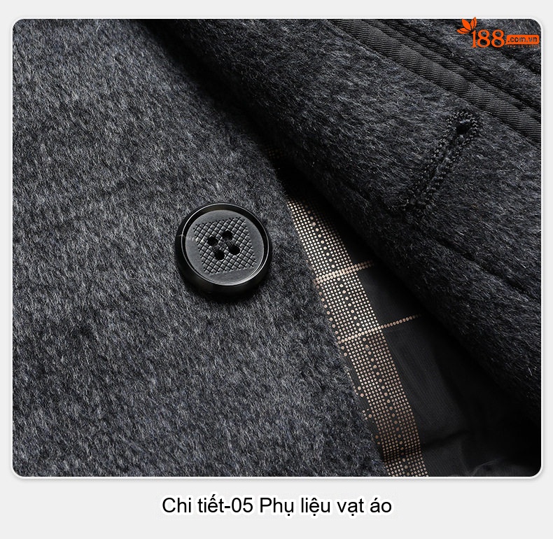 Áo Khoác Dạ Nam Lót Lông Vũ Dày Dặn Cổ Bẻ Màu Xám chi tiết 23