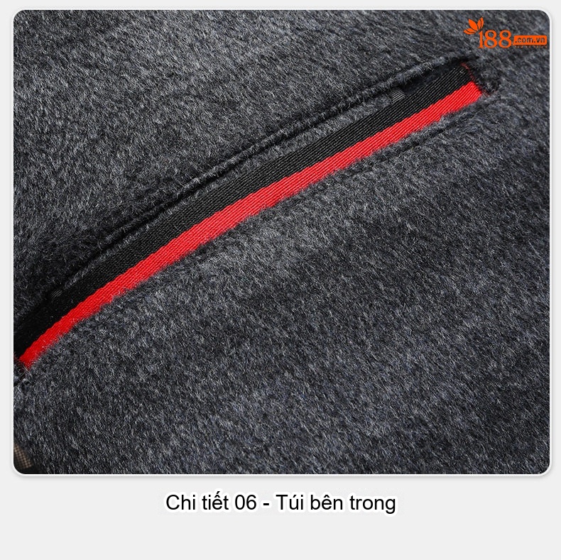 Áo Khoác Dạ Nam Lót Lông Vũ Dày Dặn Cổ Bẻ Màu Xám chi tiết 24