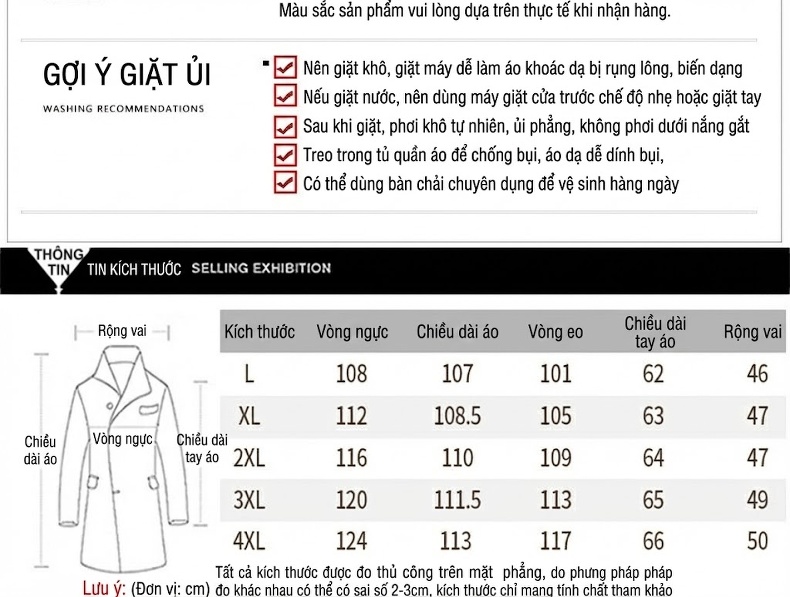 Áo Khoác Dạ Nam Trung Dài Tay Vest Cổ Áo Hai Hàng Khuy Phong Cách Hàn Quốc Màu Đen, Xám, Nâu chi tiết 6