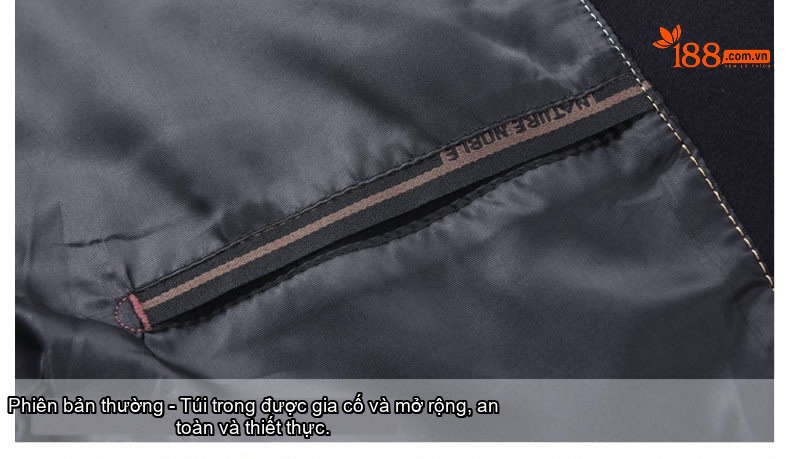 Áo Khoác Dạ Nam Trung Niên Cổ Bẻ Lịch Lãm Chất Liệu Lông Cừu Màu Xanh Navy chi tiết 20