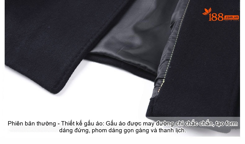 Áo Khoác Dạ Nam Trung Niên Cổ Bẻ Lịch Lãm Chất Liệu Lông Cừu Màu Xanh Navy chi tiết 21