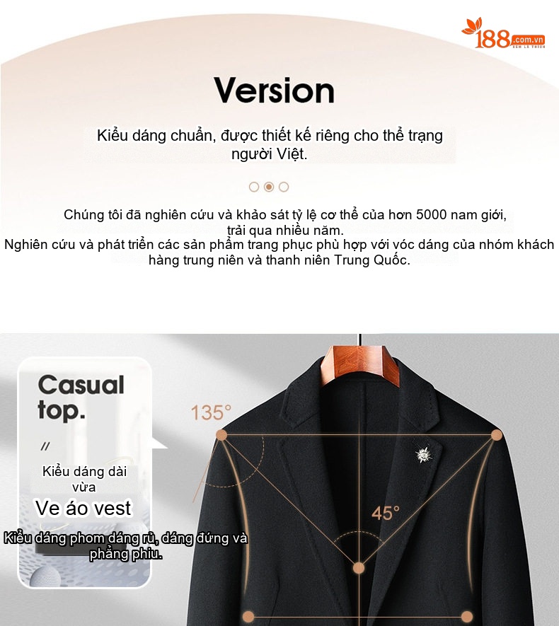 Áo Khoác Dạ Nam Trung Niên Dáng Dài Vừa Vặn Màu Xanh Navy chi tiết 3