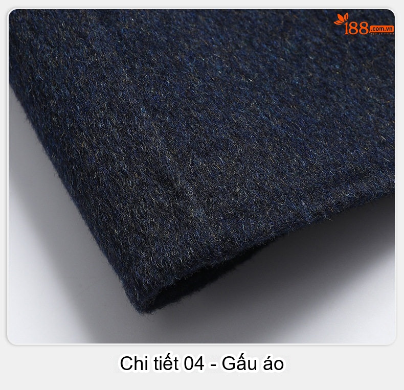 Áo Khoác Dạ Nam Trung Niên Dáng Dài Vừa Vặn Màu Xanh Navy chi tiết 23