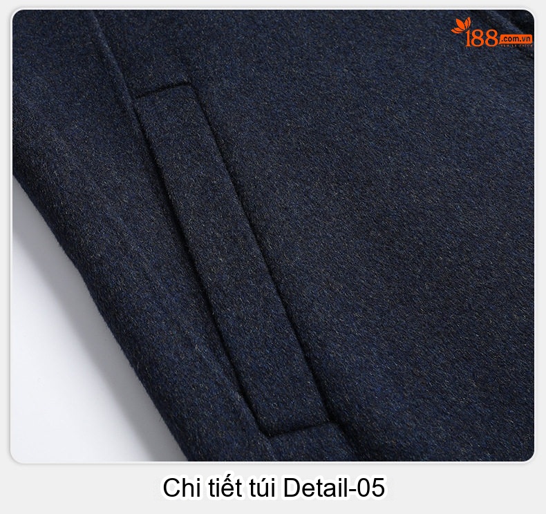 Áo Khoác Dạ Nam Trung Niên Dáng Dài Vừa Vặn Màu Xanh Navy chi tiết 24