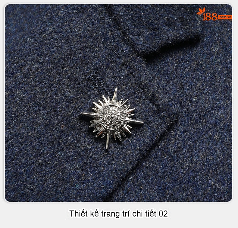 Áo Khoác Dạ Nam Trung Niên Dáng Dài Vừa Vặn Màu Xanh Navy chi tiết 21