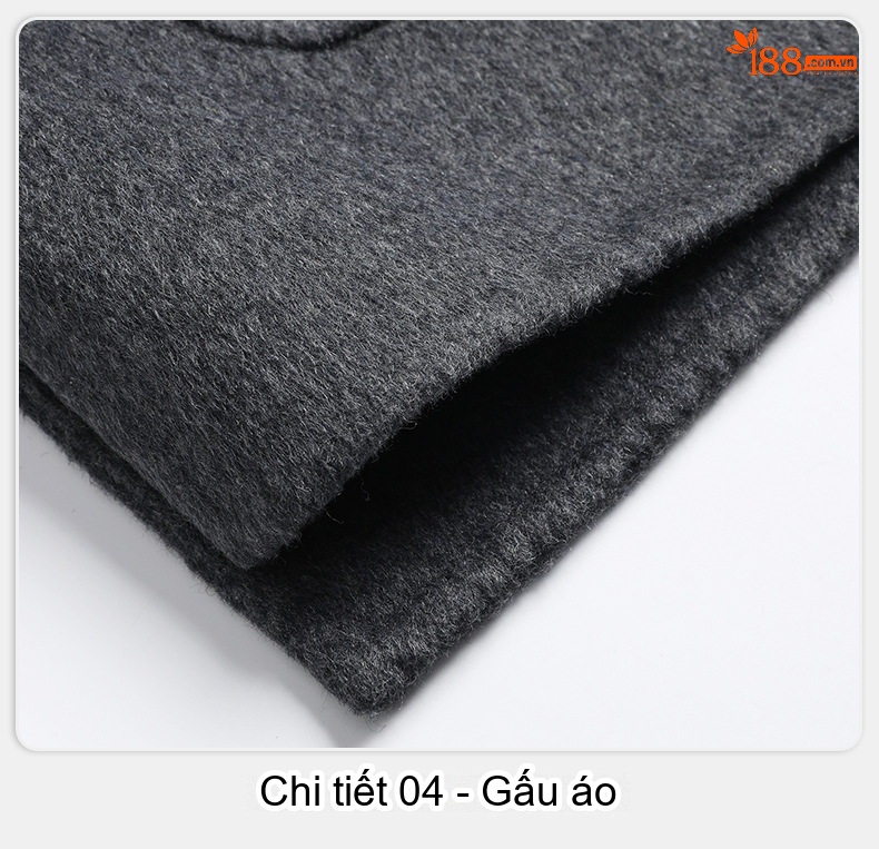 Áo Khoác Dạ Nam Trung Niên Dáng Vest Hai Mặt Màu Xám, Đen, Xanh Navy, Nâu chi tiết 25