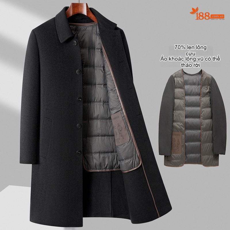 W8808 đen [lót lông vũ]