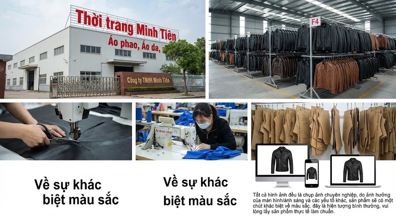 Áo Khoác Da Nữ Da Cừu Dáng Vest Ôm Eo Màu Đen chi tiết 10