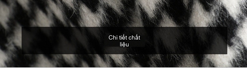 Áo Khoác Dạ Nữ Dáng Dài Hai Mặt Họa Tiết Houndstooth Form Rộng Thắt Eo Phong Cách Hàn Quốc chi tiết 21