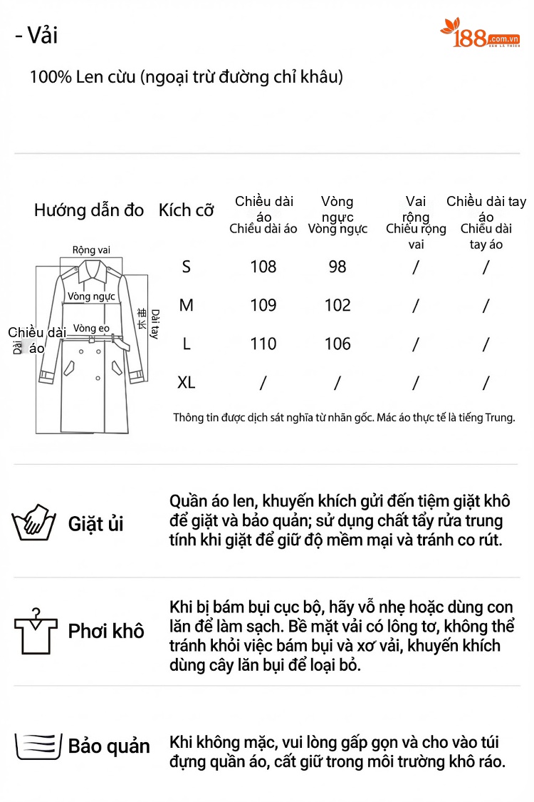 Áo Khoác Dạ Nữ Dáng Dài Oversize Thắt Eo Hai Mặt Viền Da Màu Đen chi tiết 4