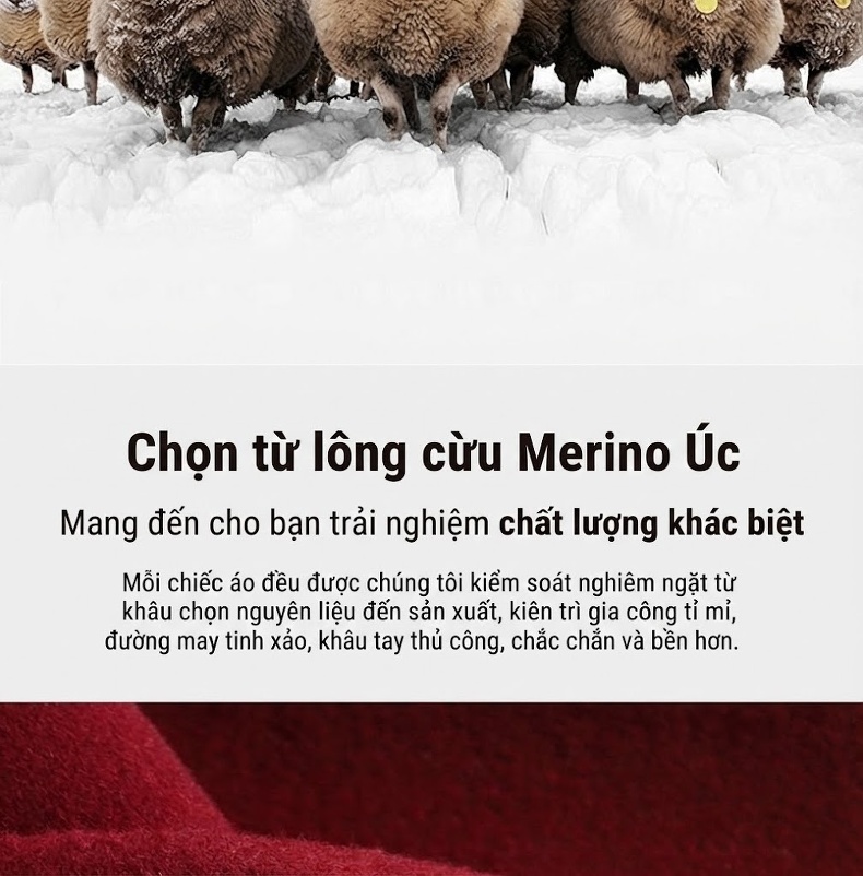 Áo Khoác Dạ Nữ Dáng Dài Trung Niên Cao Cấp Phong Cách Trung Hoa Chất Liệu Lông Cừu Màu Đỏ chi tiết 3
