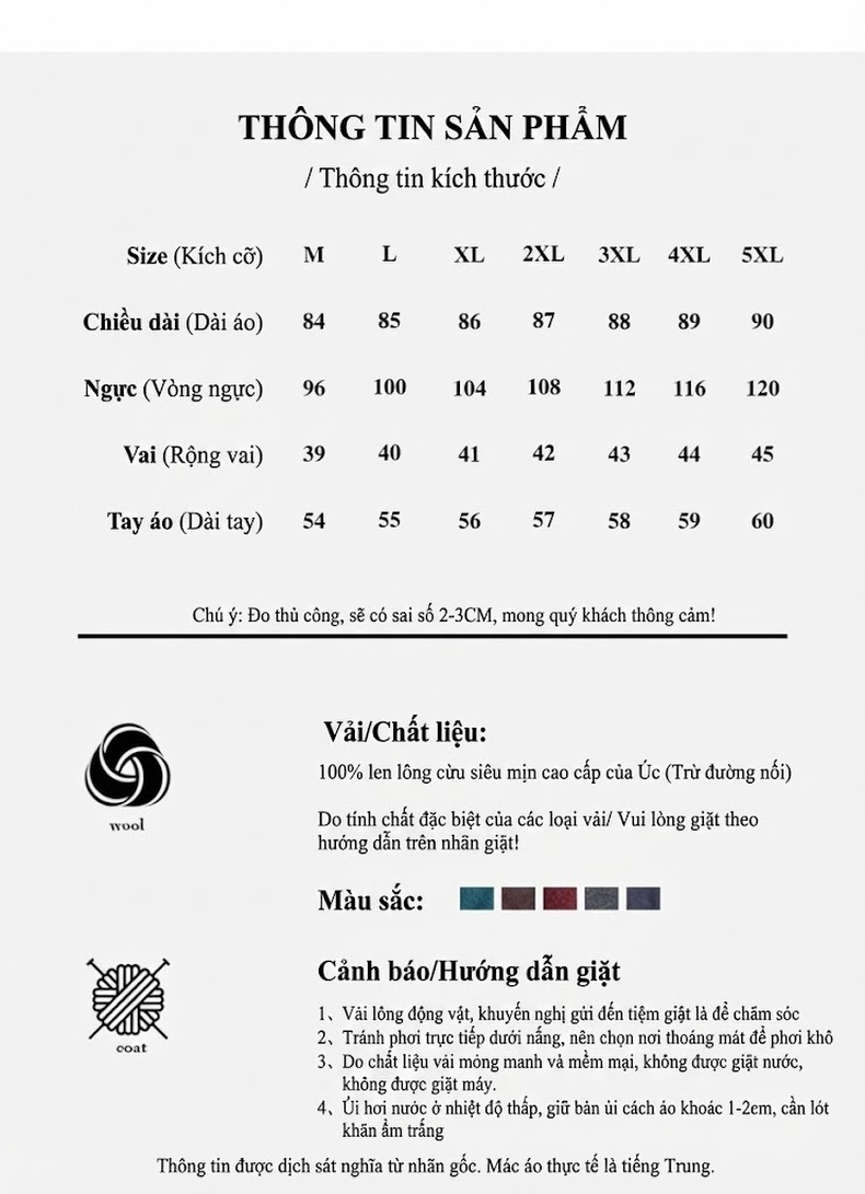 Áo Khoác Dạ Nữ Hai Mặt Dáng Dài Trung Niên Size Lớn Chất Liệu Lông Cừu Hai Mặt Màu Xanh Navy, Đỏ Rượu, Xám, Nâu... chi tiết 2