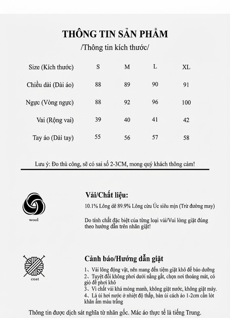 Áo Khoác Dạ Nữ Hai Mặt Lông Cừu Dáng Dài Thắt Eo Phong Cách Hepburn Màu Xanh Navy, Đỏ, Nâu chi tiết 2