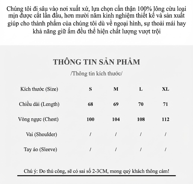 Áo Khoác Dạ Nữ Hai Mặt Lông Cừu Dáng Rộng Cúc Đôi Màu Trắng Kem, Đen, Nâu chi tiết 3