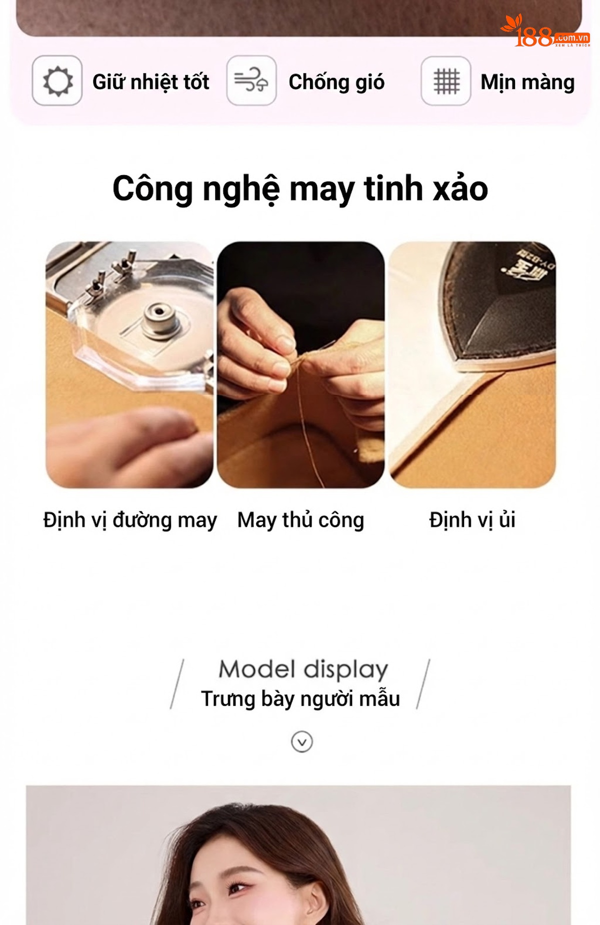 Áo Khoác Dạ Nữ Lông Cừu Cashmere Kiểu Tiểu Thư Cúc Bấm Dáng Ngắn Màu Hồng, Nâu, Đen chi tiết 14