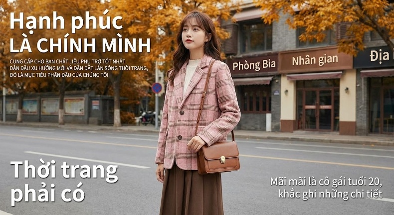 Áo Khoác Dạ Nữ Lót Lông Vũ Ngắn Dáng Ôm Mùa Đông Màu Hồng, Be chi tiết 13