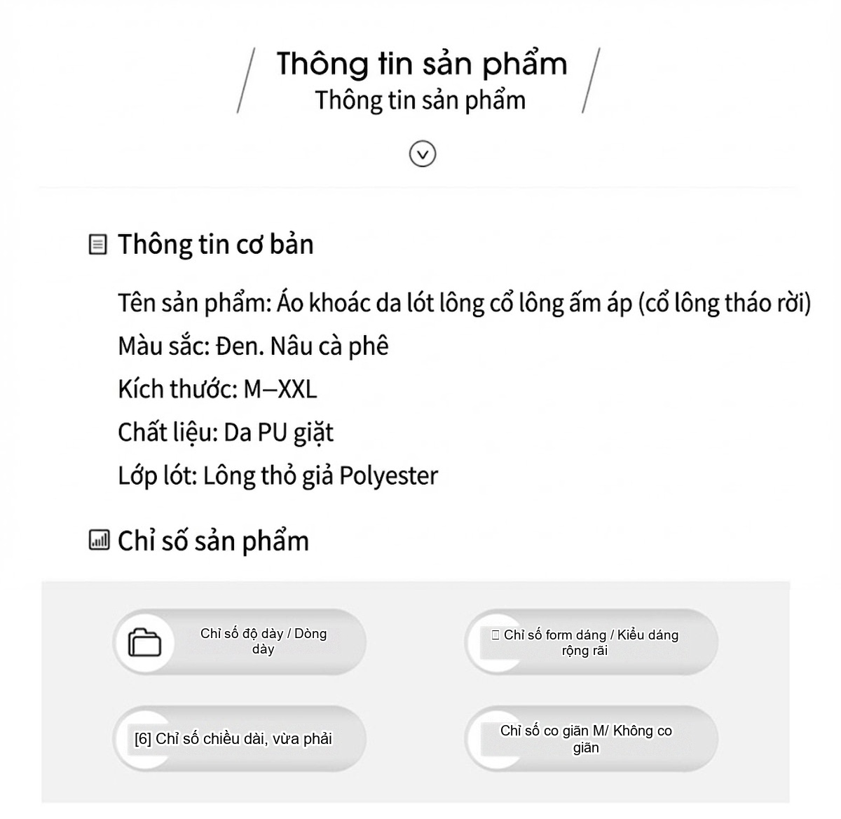 Áo Khoác Da PU Lót Lông Dày Dặn Cổ Lông Kiểu Bomber Màu Nâu, Đen chi tiết 10