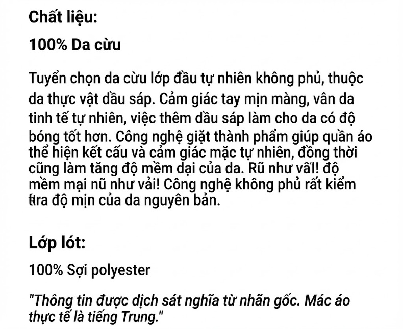 Áo Khoác Da Thật Dáng Dài Nam Da Cừu Thuộc Da Thực Vật Tay Rớt Vai Form Rộng Cổ chữ Vest Thanh Lịch Màu Đen chi tiết 5