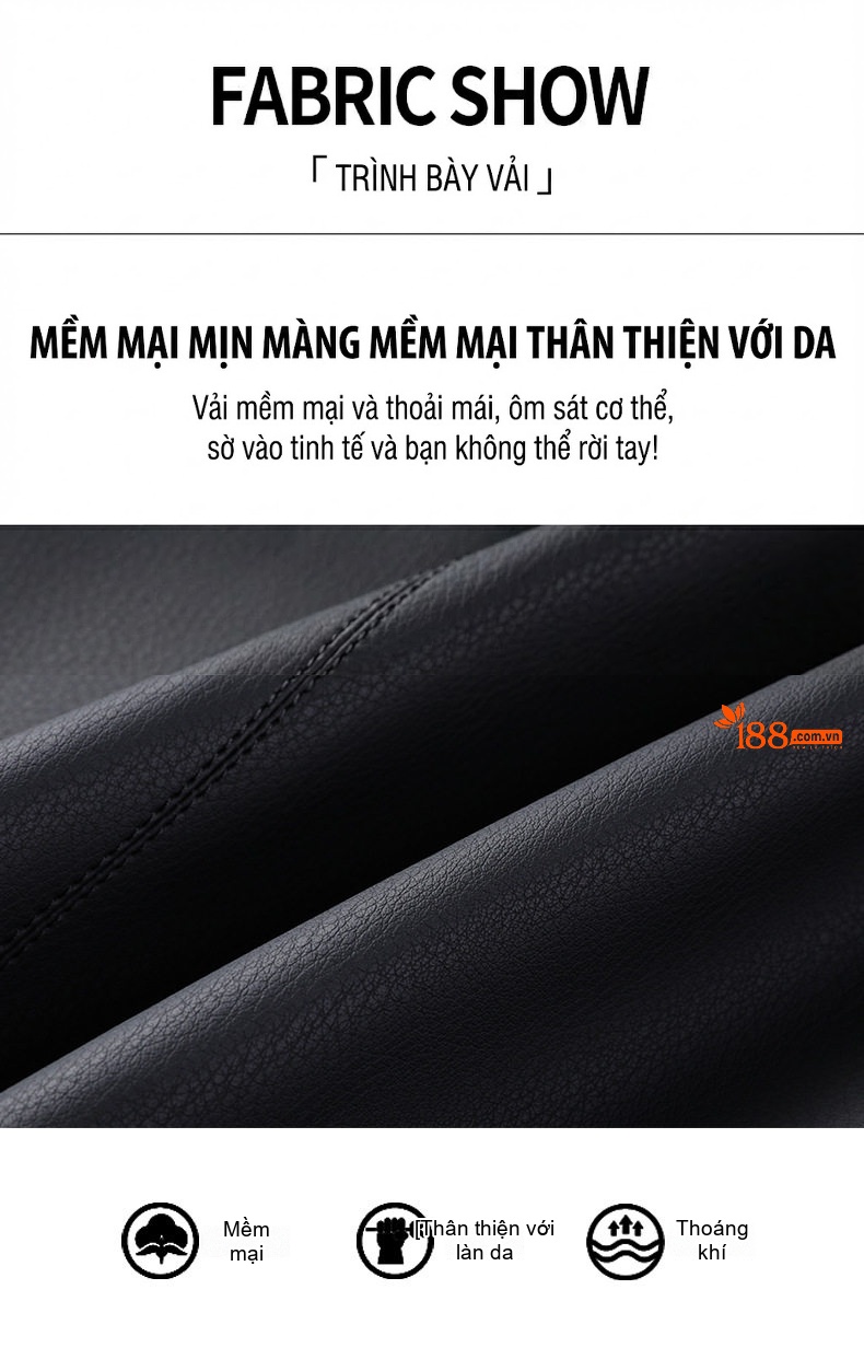 Áo Khoác Da Thật Nam Cổ Trụ Lót Lông Giữ Ấm Màu Đen, Xám chi tiết 2