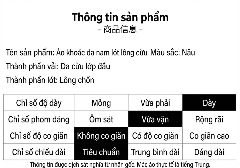 Áo Khoác Da Thật Nam Dáng Ngắn Da Cừu Sáp Dầu Lót Lông Chồn Cổ Bẻ Phong Cách Trẻ Trung Màu Nâu chi tiết 2