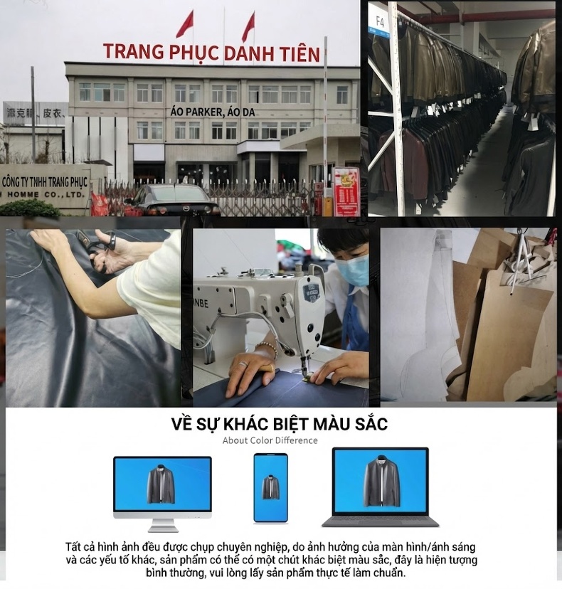 Áo Khoác Da Thật Nữ Cổ chữ Vuông Haining Dáng Ngắn Màu Đen, Đỏ, Xanh Lá, Nâu chi tiết 9