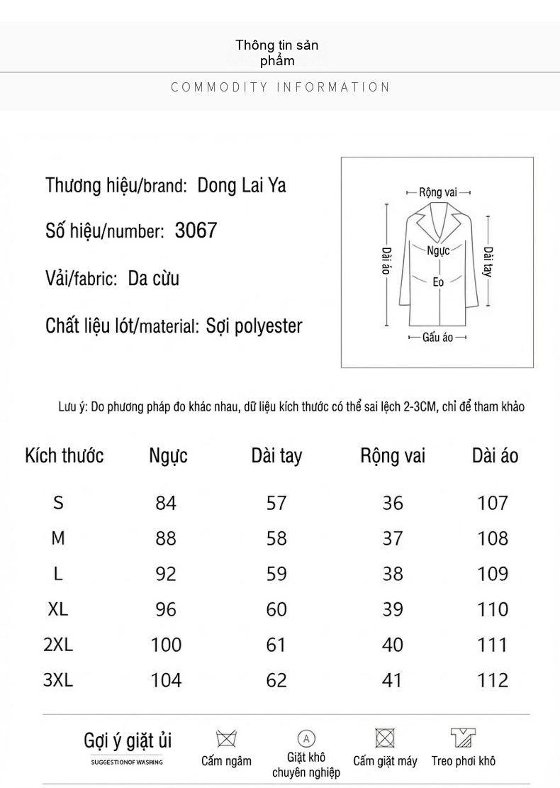 Áo Khoác Dài Nữ Da Cừu Thật Dáng Ôm, Thắt Eo Màu Đen chi tiết 6