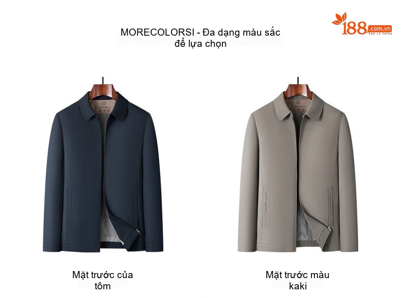 Áo Khoác Dáng Ngắn Nam Cổ Bẻ Phong Cách Doanh Nhân Màu Xanh Navy chi tiết 7