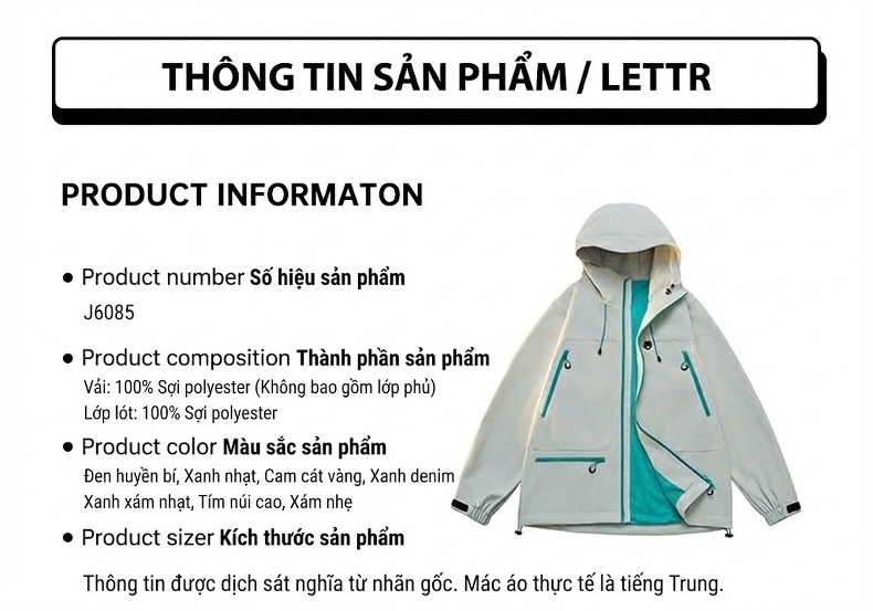 Áo Khoác Dù Có Mũ Trùm Đầu Unisex Màu Tím, Cam, Xanh Dương, Xám... chi tiết 4