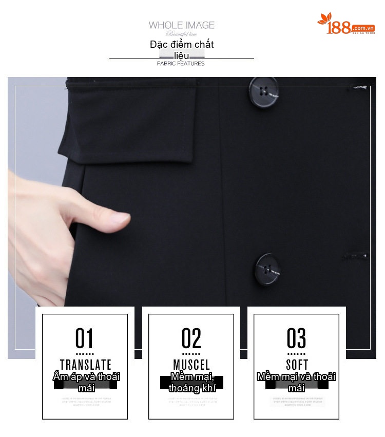Áo Khoác Gile Dáng Dài Nữ Thu Đông Phong Cách Hàn Quốc Màu Đen chi tiết 9
