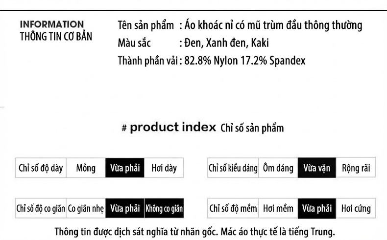 Áo Khoác Gió Nam Có Mũ Tháo Rời Phong Cách Doanh Nhân Màu Xanh Navy, Be, Đen chi tiết 5