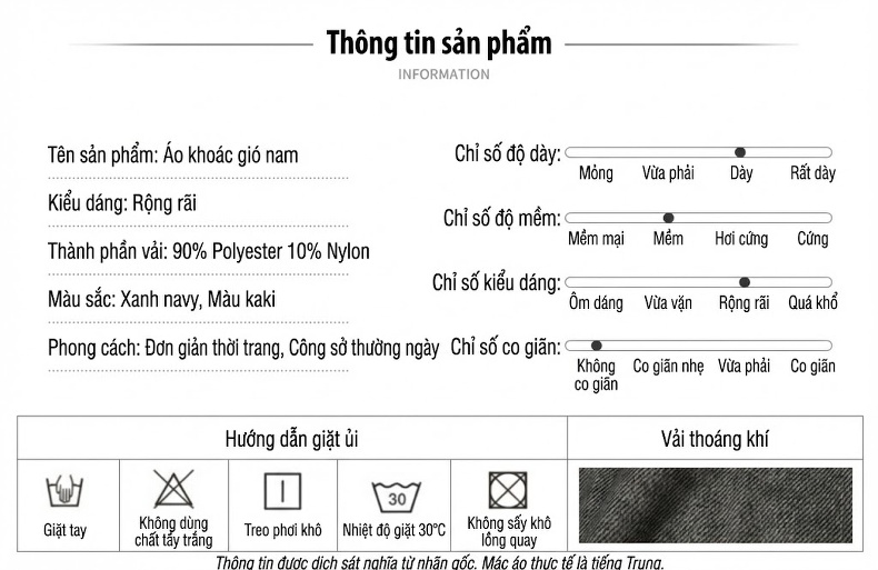 Áo Khoác Gió Nam Dáng Dài Vừa Có Lớp Lót Lông Cừu Tháo Rời Màu Xanh Navy, Be chi tiết 4