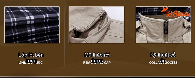Áo Khoác Gió Nam Dáng Dài Vừa Có Mũ Trùm Đầu Phong Cách Hàn Quốc Màu Be, Nâu, Đen chi tiết 2