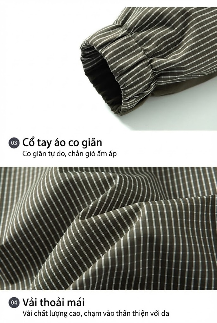 Áo Khoác Gió Nam Dáng Rộng Có Mũ Trùm Đầu Phong Cách Công Sở Màu Xanh Olive Sọc chi tiết 14