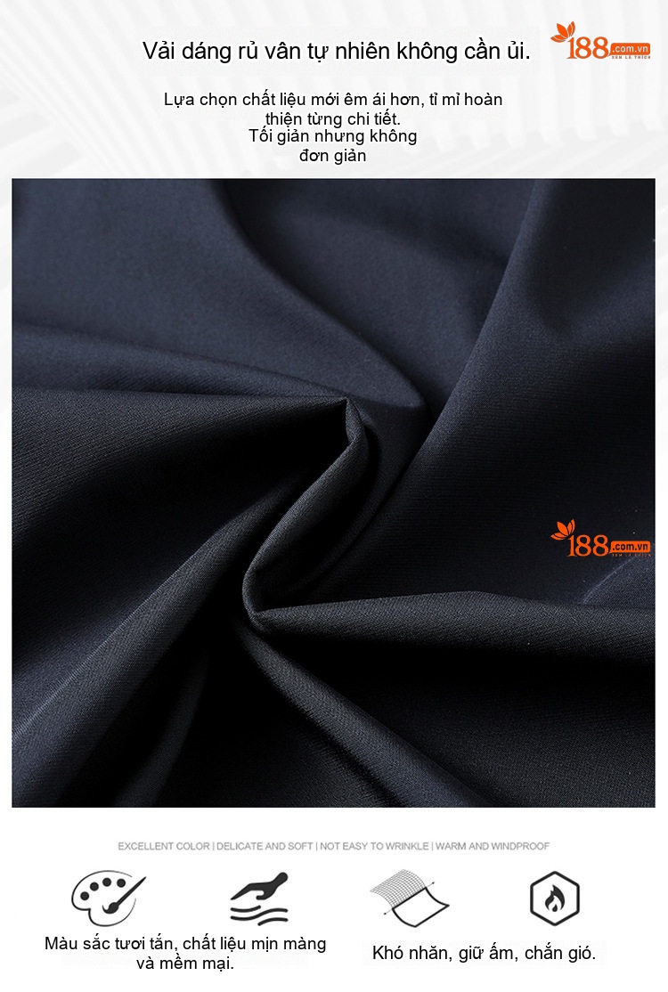 Áo Khoác Gió Nam Mỏng Có Mũ Trùm Đầu Phong Cách Casual Màu Đen, Xám, Xanh Navy chi tiết 2