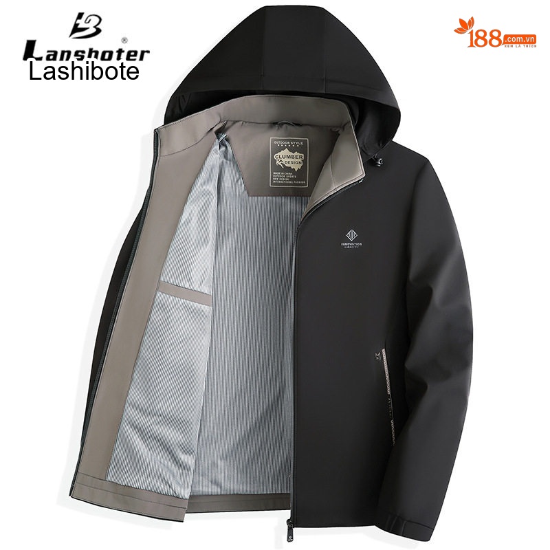 Áo Khoác Gió Nam Mỏng Có Mũ Trùm Đầu Phong Cách Casual Màu Đen, Xám, Xanh Navy